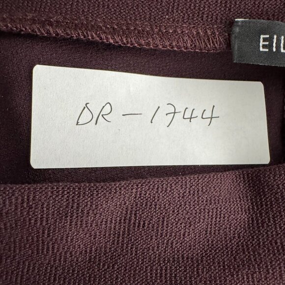 Eileen Fisher Funnel Neck Dress XL Brown Viscose Blend Stretch Crepe NWT DR-1744 - Picture 2 of 9